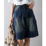 ダークブルー | デニムカーゴハーフパンツ | SpRay