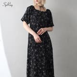 花柄背あきショートスリーブワンピース | SpRay | 詳細画像1