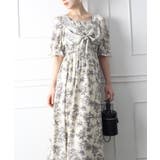 花柄シャーリングリボンショートスリーブワンピース | SpRay | 詳細画像17