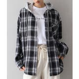 ブラック | ビエラチェック切り替えフードシャツ | SpRay