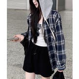 ビエラチェック切り替えフードシャツ | SpRay | 詳細画像4 