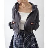 チャコールグレー | ショートジップパーカー | SpRay