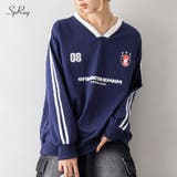 袖ラインスポーツロゴVネックロンT | SpRay | 詳細画像1 