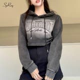 ロゴ貼付けクロップドパーカー | SpRay | 詳細画像1 