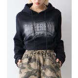 ブラック | ロゴ貼付けクロップドパーカー | SpRay