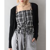 ブラック | チェックリボン×カーディガンアンサンブル | SpRay