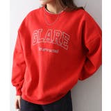 レッド | 裏起毛スタッズロゴスウェット | SpRay