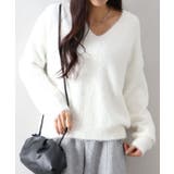 アイボリー | シャギーVネックニット | SpRay