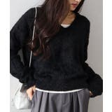 ブラック | シャギーVネックニット | SpRay