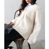 起毛アゼ編Vネックカーディガン | SpRay | 詳細画像22