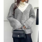 起毛アゼ編Vネックカーディガン | SpRay | 詳細画像44