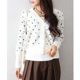 オフホワイト | ドットVニットカーディガン | SpRay