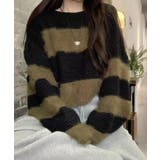 シャギーボーダークロップドニット | SpRay | 詳細画像8 