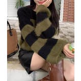 シャギーボーダークロップドニット | SpRay | 詳細画像15 