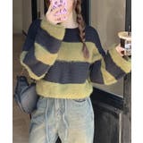 シャギーボーダークロップドニット | SpRay | 詳細画像17 