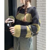 シャギーボーダークロップドニット | SpRay | 詳細画像18 