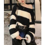 シャギーボーダークロップドニット | SpRay | 詳細画像30 