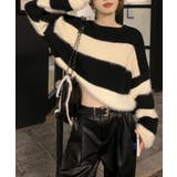 シャギーボーダークロップドニット | SpRay | 詳細画像36 