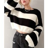 シャギーボーダークロップドニット | SpRay | 詳細画像47 