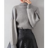 グレー | ボリューム袖ボトルネックニット | SpRay
