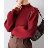 ボルドー | ボリューム袖ボトルネックニット | SpRay