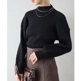 ブラック | ボリューム袖ボトルネックニット | SpRay