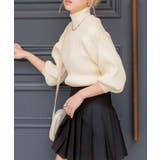 アイボリー | ボリューム袖ボトルネックニット | SpRay