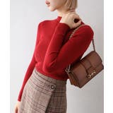 ボルドー | リブプチハイネックニット | SpRay