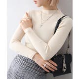 ライトベージュ | リブプチハイネックニット | SpRay