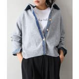 デニム切替フェイクレイヤードカーディガン | SpRay | 詳細画像46 