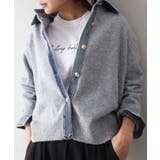 デニム切替フェイクレイヤードカーディガン | SpRay | 詳細画像47 