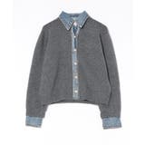 デニム切替フェイクレイヤードカーディガン | SpRay | 詳細画像55 