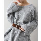 グレー | ベルト付フェザーＢＩＧニット | SpRay