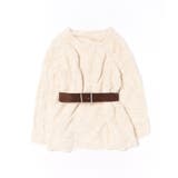 オフホワイト | ベルト付フェザーＢＩＧニット | SpRay