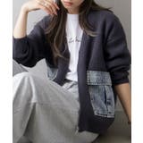 チャコールグレー | デニムポケットZIPカーディガン | SpRay