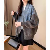 デニム切替ニットカーディガン | SpRay | 詳細画像12 