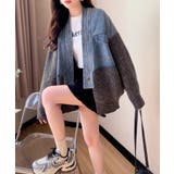 デニム切替ニットカーディガン | SpRay | 詳細画像13 