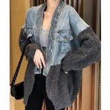 デニム切替ニットカーディガン | SpRay | 詳細画像15 