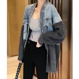 デニム切替ニットカーディガン | SpRay | 詳細画像16 