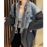 デニム切替ニットカーディガン | SpRay | 詳細画像17 