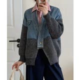 デニム切替ニットカーディガン | SpRay | 詳細画像19 