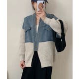 デニム切替ニットカーディガン | SpRay | 詳細画像28 