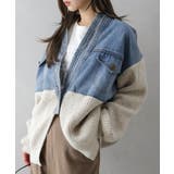 デニム切替ニットカーディガン | SpRay | 詳細画像31 