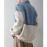 デニム切替ニットカーディガン | SpRay | 詳細画像34 