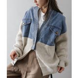 デニム切替ニットカーディガン | SpRay | 詳細画像36 