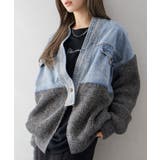 デニム切替ニットカーディガン | SpRay | 詳細画像43 