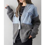 デニム切替ニットカーディガン | SpRay | 詳細画像44 