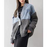 デニム切替ニットカーディガン | SpRay | 詳細画像45 