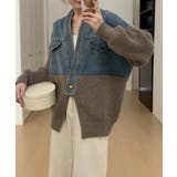 デニム切替ニットカーディガン | SpRay | 詳細画像4 