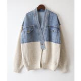 デニム切替ニットカーディガン | SpRay | 詳細画像46 